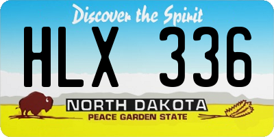 ND license plate HLX336