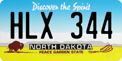 ND license plate HLX344