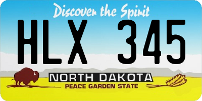 ND license plate HLX345