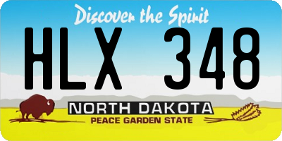 ND license plate HLX348