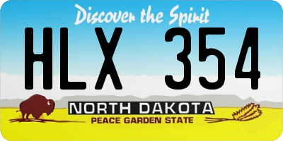 ND license plate HLX354