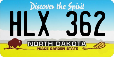 ND license plate HLX362