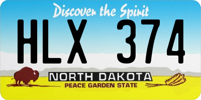 ND license plate HLX374