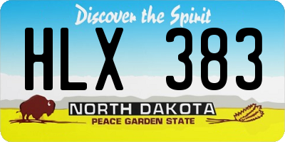 ND license plate HLX383