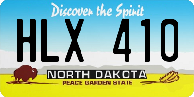 ND license plate HLX410