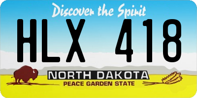 ND license plate HLX418
