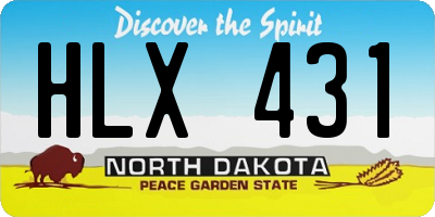 ND license plate HLX431