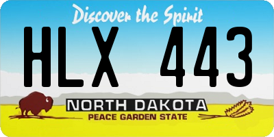 ND license plate HLX443