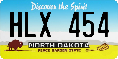 ND license plate HLX454