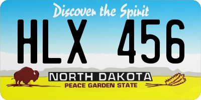 ND license plate HLX456