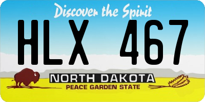 ND license plate HLX467