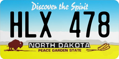 ND license plate HLX478