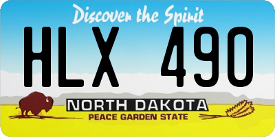 ND license plate HLX490