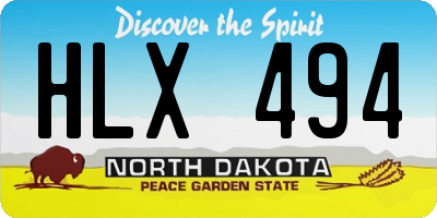 ND license plate HLX494