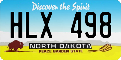 ND license plate HLX498