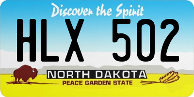 ND license plate HLX502