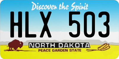 ND license plate HLX503