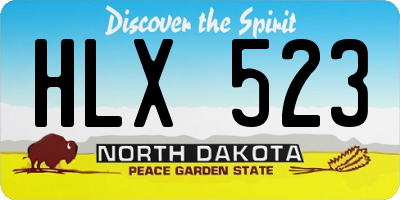 ND license plate HLX523