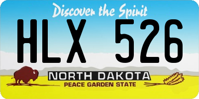 ND license plate HLX526