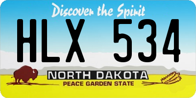 ND license plate HLX534