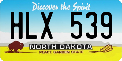 ND license plate HLX539