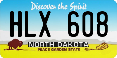 ND license plate HLX608