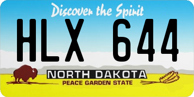 ND license plate HLX644