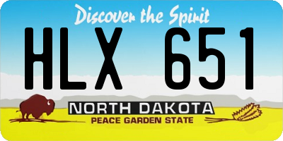 ND license plate HLX651