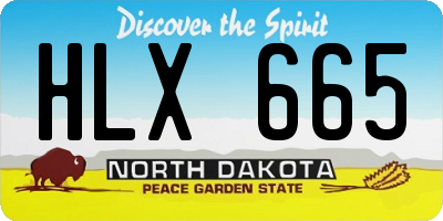 ND license plate HLX665