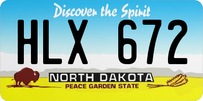 ND license plate HLX672