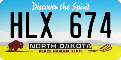 ND license plate HLX674