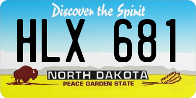 ND license plate HLX681