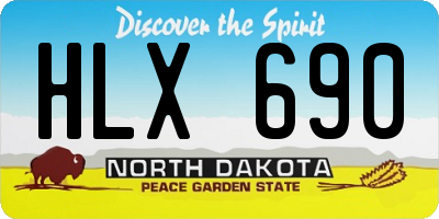 ND license plate HLX690