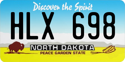 ND license plate HLX698