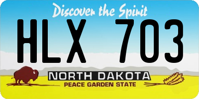 ND license plate HLX703