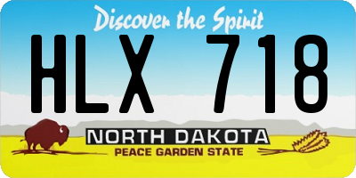 ND license plate HLX718