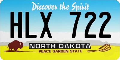 ND license plate HLX722