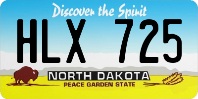 ND license plate HLX725