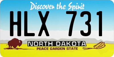 ND license plate HLX731