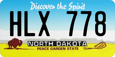 ND license plate HLX778