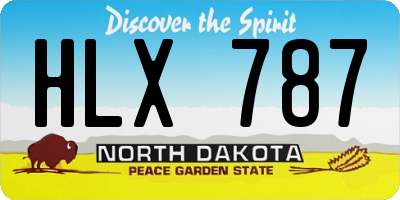 ND license plate HLX787