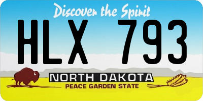 ND license plate HLX793