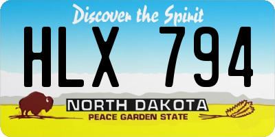 ND license plate HLX794