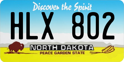 ND license plate HLX802