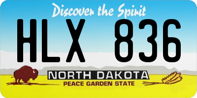 ND license plate HLX836