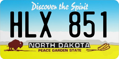 ND license plate HLX851