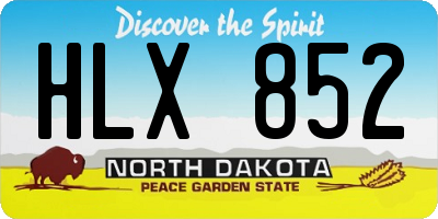ND license plate HLX852