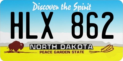 ND license plate HLX862