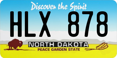 ND license plate HLX878