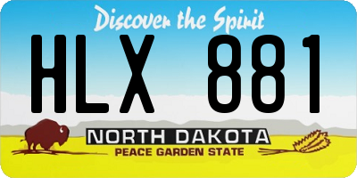ND license plate HLX881